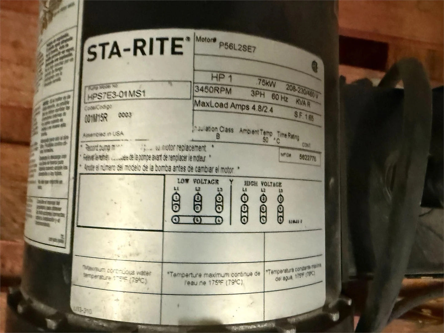 Pentair Sta-Rite Booster Pump 1 HP