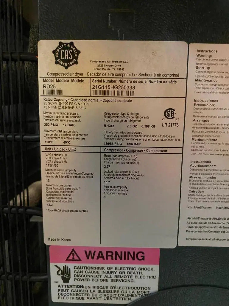 CAS Compressor Dryer